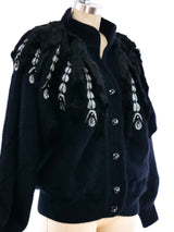 Fur Trimmed Angora Cardigan Jacket arcadeshops.com
