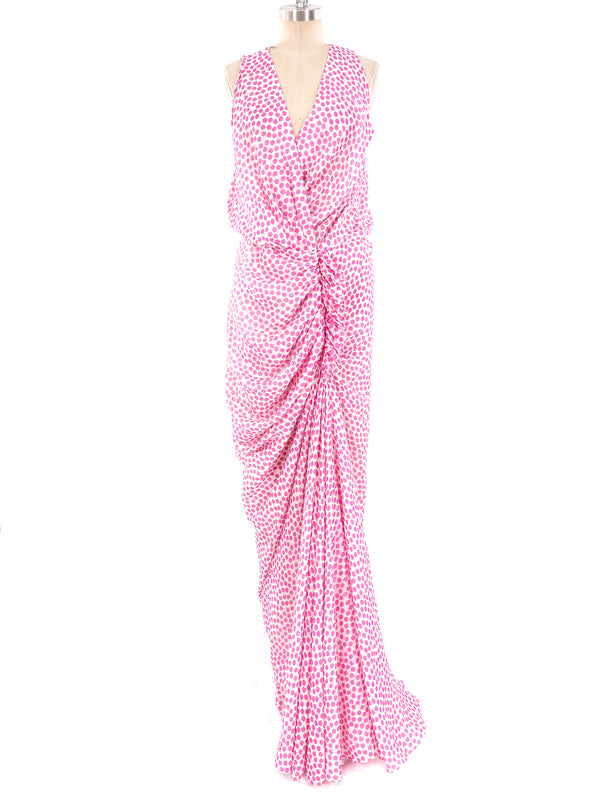 Oscar de la Renta Dotted Chiffon Gown Dress arcadeshops.com