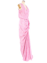 Oscar de la Renta Dotted Chiffon Gown Dress arcadeshops.com