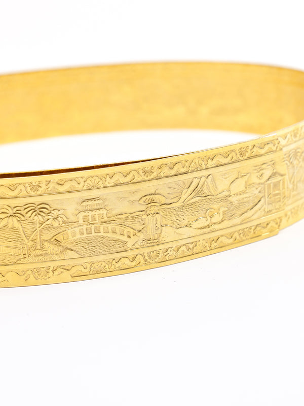 Embossed Goldtone Waist Belt Accessory arcadeshops.com