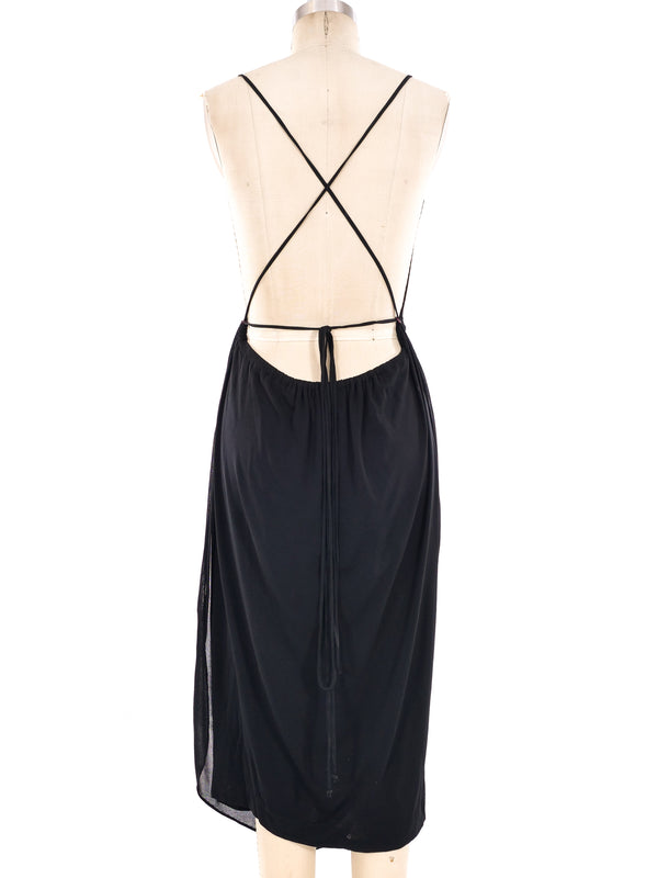 Halston Lace Up Chiffon Dress Dress arcadeshops.com