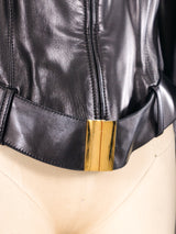 Claude Montana Belted Leather Jacket Jacket arcadeshops.com
