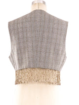 Romeo Gigli Fringe Trimmed Cropped Vest Top arcadeshops.com
