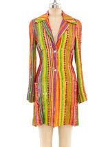 Thea Porter Rainbow Sequin Striped Jacket Jacket arcadeshops.com