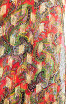 Metallic Paisley One Shoulder Gown Dress arcadeshops.com