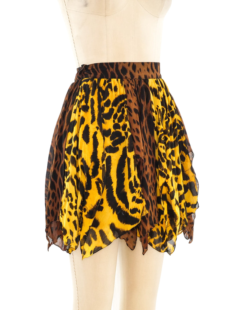Gianni Versace Animal Printed Silk Skirt Bottom arcadeshops.com