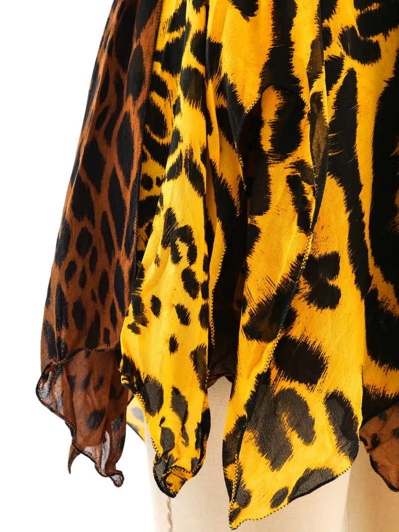 Gianni Versace Animal Printed Silk Skirt Bottom arcadeshops.com