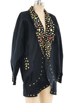 Stud Embellished Twill Jacket Jacket arcadeshops.com