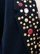 Stud Embellished Twill Jacket Jacket arcadeshops.com