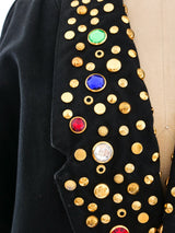 Stud Embellished Twill Jacket Jacket arcadeshops.com
