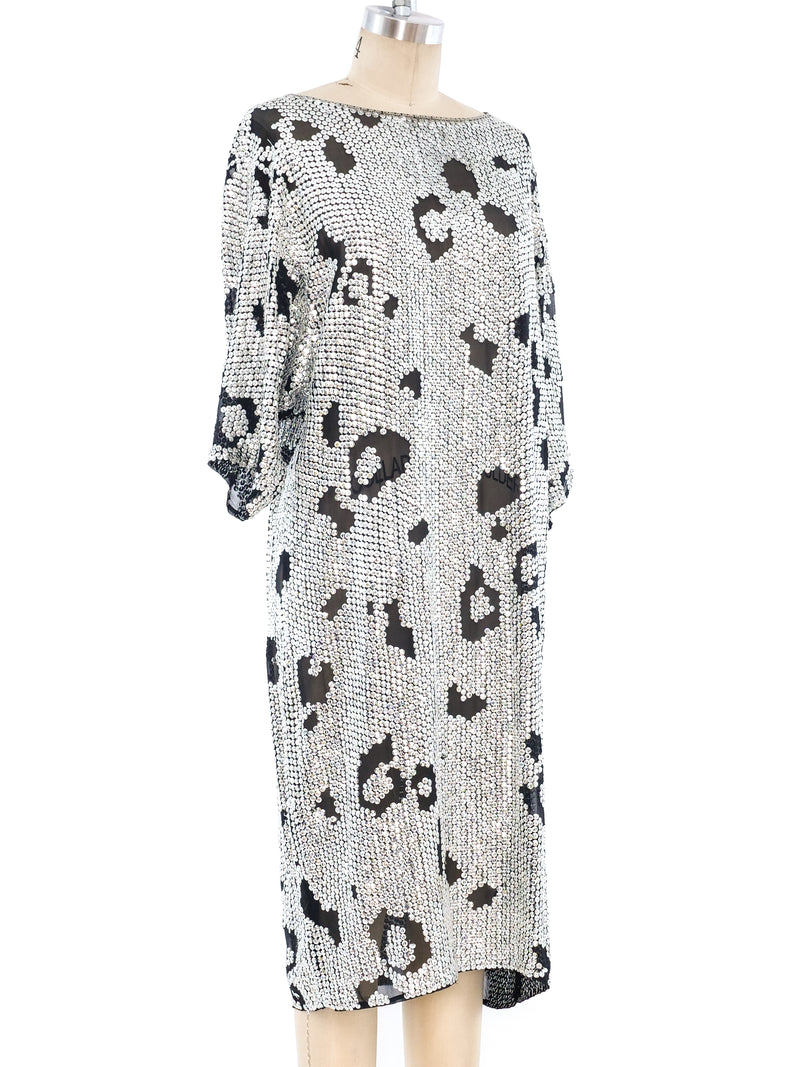 Leopard Sequin Silk Chiffon Dress Dress arcadeshops.com