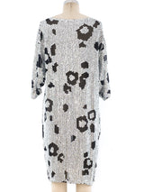 Leopard Sequin Silk Chiffon Dress Dress arcadeshops.com