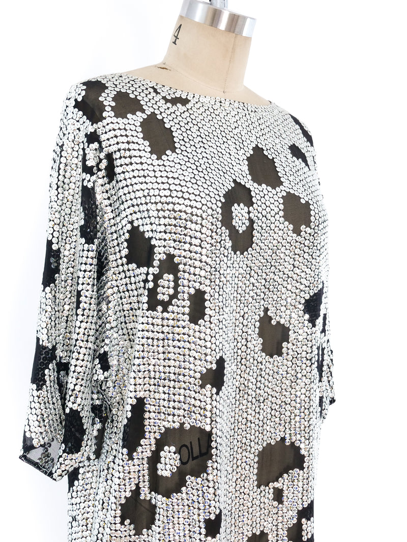 Leopard Sequin Silk Chiffon Dress Dress arcadeshops.com