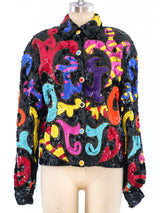 Sequin Embellished Silk Jacket Jacket arcadeshops.com