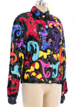 Sequin Embellished Silk Jacket Jacket arcadeshops.com