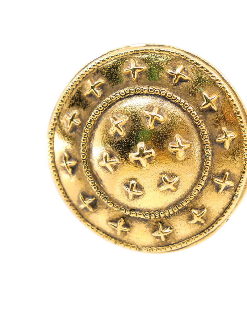 Chanel Shield Button Earrings Accessory arcadeshops.com