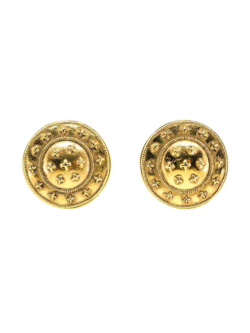 Chanel Shield Button Earrings Accessory arcadeshops.com