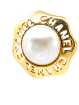 Chanel Pearl Logo Button Earrings Accessory arcadeshops.com