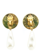 Chanel Pearl Drop Clover Earrings Accessory arcadeshops.com