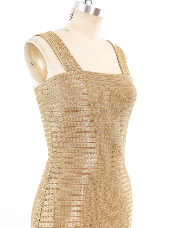 Calvin Klein Metallic Gold Lace Dress Dress arcadeshops.com