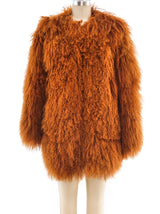 1994 Yves Saint Laurent Orange Mongolian Fur Coat Outerwear arcadeshops.com