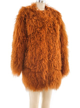 1994 Yves Saint Laurent Orange Mongolian Fur Coat Outerwear arcadeshops.com