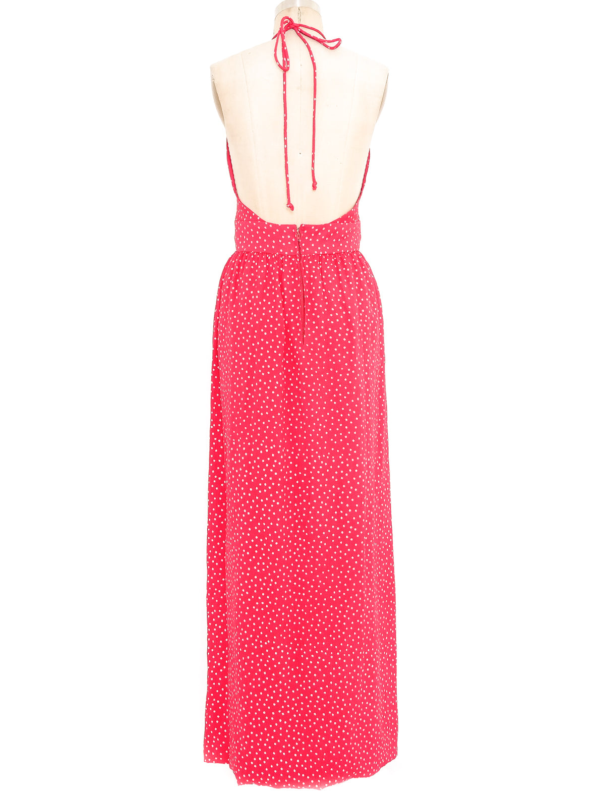 Oscar de la Renta Micro Daisy Print Halter Dress