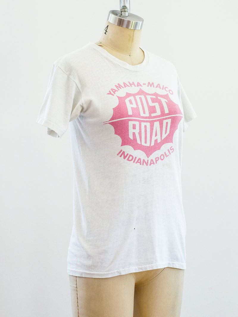 1950's Post Road Motorcyle Tee T-shirt arcadeshops.com