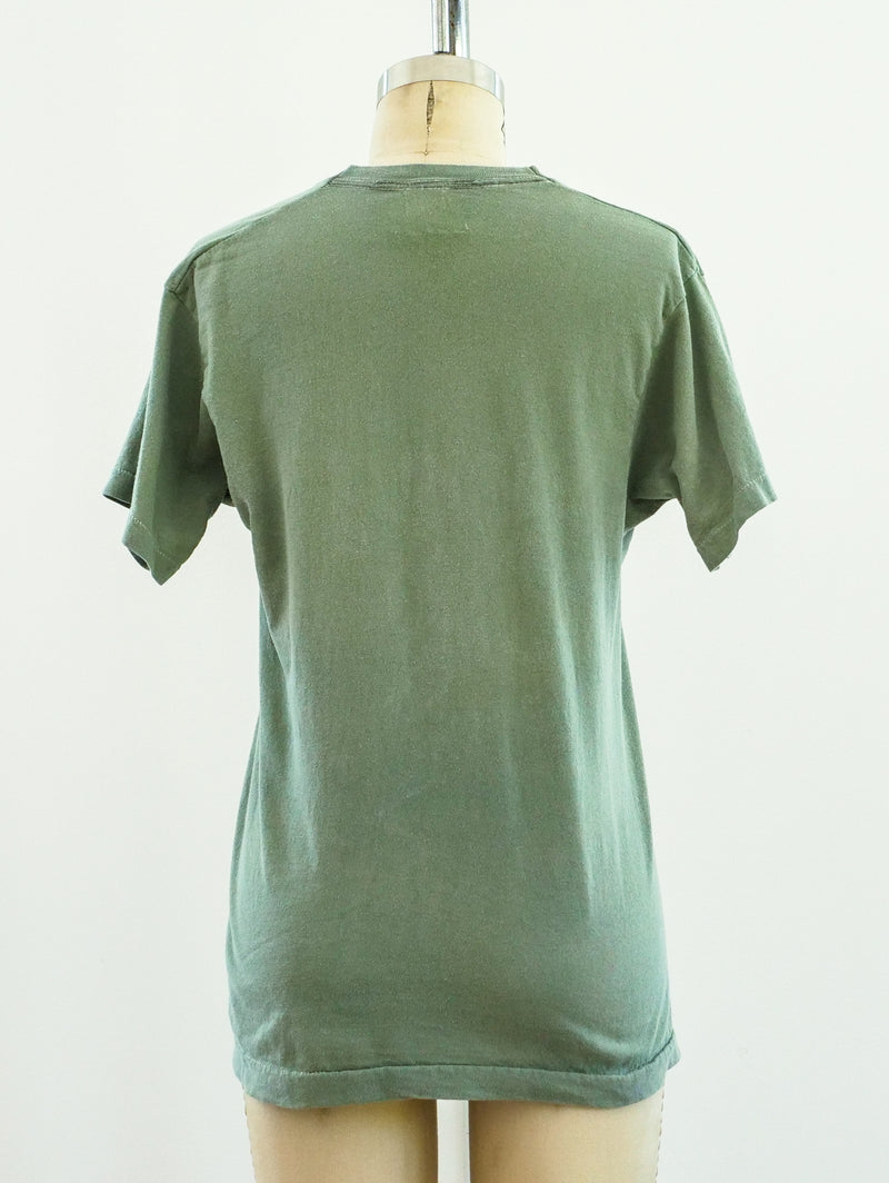 Overdyed Sage Green V Neck Tee T-shirt arcadeshops.com