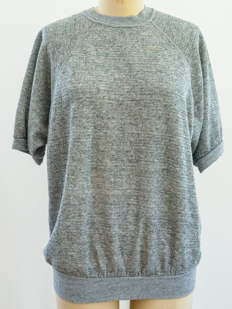 Heather Grey Blank Short Sleeve Sweatshirt T-shirt arcadeshops.com