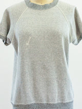 1960's Heather Grey Bleached Short Sleeve Sweatshirt T-shirt arcadeshops.com