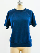Navy Blank Short Sleeve Sweatshirt T-shirt arcadeshops.com