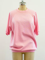 Pale Pink Blank Short Sleeve Sweatshirt T-shirt arcadeshops.com