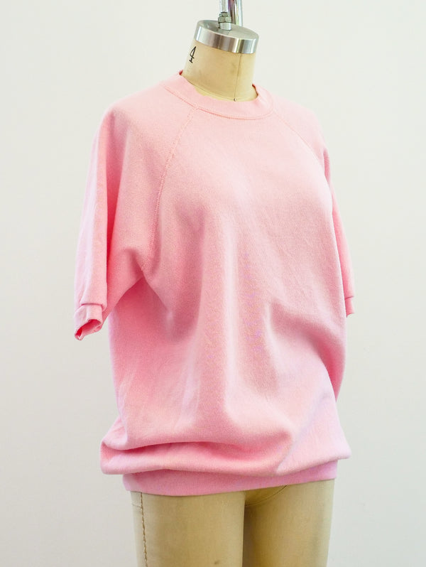 Pale Pink Blank Short Sleeve Sweatshirt T-shirt arcadeshops.com