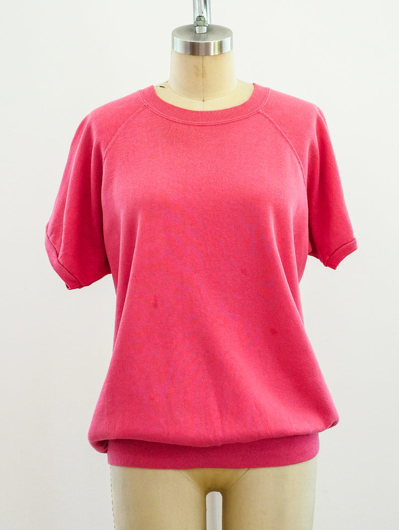 Pink Blank Short Sleeve Sweatshirt T-shirt arcadeshops.com
