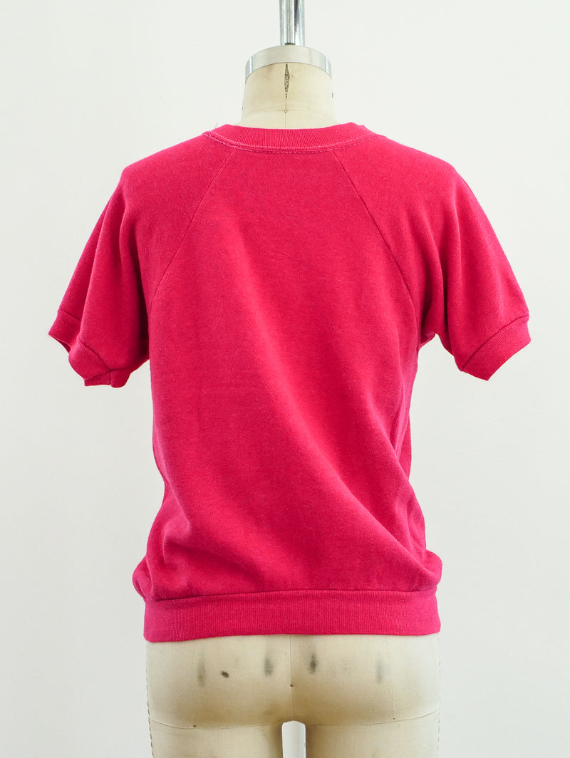 Fuscia Blank Short Sleeve Sweatshirt T-shirt arcadeshops.com