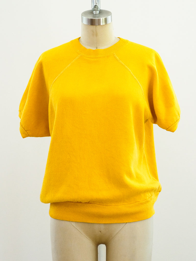 Mustard Blank Short Sleeve Sweatshirt T-shirt arcadeshops.com