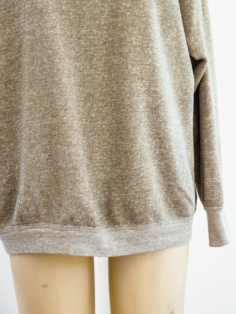 Heather Beige Blank Long Sleeve Sweatshirt T-shirt arcadeshops.com