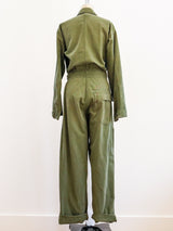 Army Green Zippered Flight Suit Jumpsuit arcadeshops.com