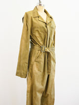 Army Green Zippered Flight Suit Jumpsuit arcadeshops.com