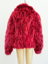 Dyed Red Fox Fur Coat Jacket arcadeshops.com