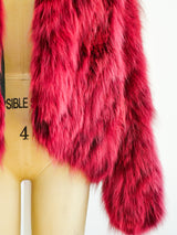 Dyed Red Fox Fur Coat Jacket arcadeshops.com