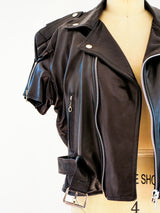 Short Sleeved Leather Motorcycle Jacket Jacket arcadeshops.com