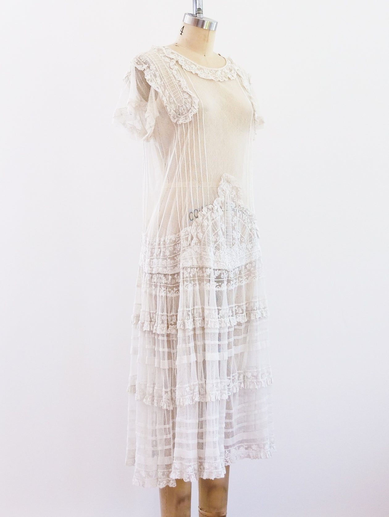 1920s French Net and Lace Dress 1920s French Net and Lace Dress