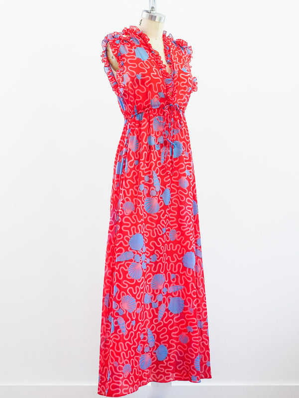 Zandra Rhodes Shell Printed Gown Dress arcadeshops.com