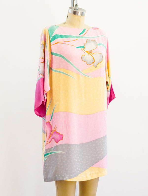 Flora Kung Floral Silk Dress Dress arcadeshops.com