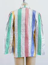 Metallic Striped Lurex Blazer Jacket arcadeshops.com