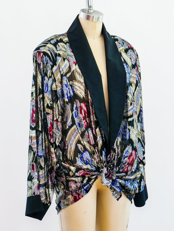 Lame Swirl Oversized Jacket Jacket arcadeshops.com