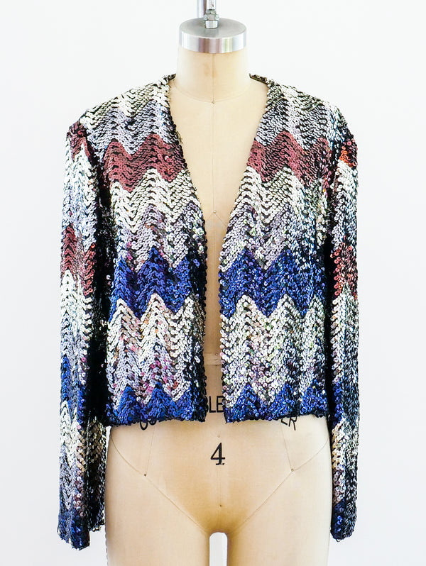 Sequin Chevron Jacket Jacket arcadeshops.com