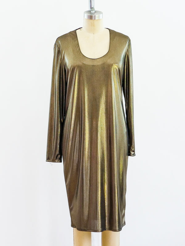 Frances La Vie Gold Lame Jersey Dress Dress arcadeshops.com